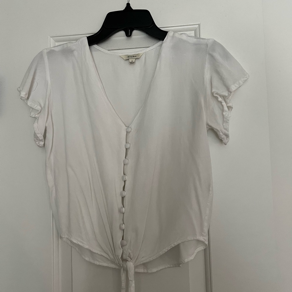 White Buisness fake bottom top